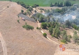 Imagen del incendio entre Cabrerizos y Pelabravo.