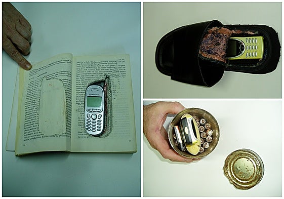 Un libro, una zapatilla y una lata, los escondites para colar móviles en la cárcel de Topas han sido múltiples en los últimos años.