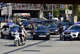 Dispositivo de control Mossos d'Esquadra este jueves.