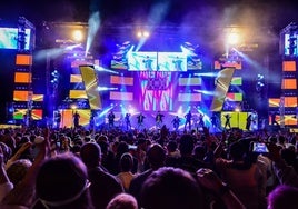 Imagen de la Orquesta Panorama en las fiestas de Guijuelo.