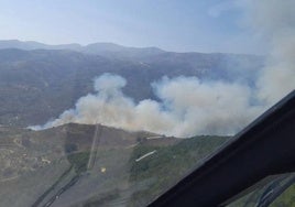 Imagen aéreo del fuego de Ávila.