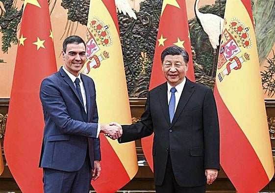 Pedro Sánchez y el presidente chino Xi Jinping.
