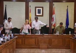 Imagen de parte del equipo de Gobierno el pasado lunes, 26 de agosto, en el Ayuntamiento de Béjar.