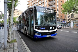 Un autobús urbano del Ayuntamiento de Salamanca.