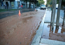 Imagen de la calle anegada.