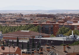 Vista área de edificios de viviendas en Salamanca.