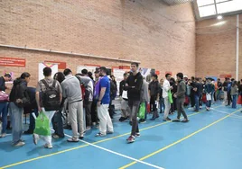 Imagen de los alumnos presentes en la mañana de este jueves en el pabellón Sierra de Béjar