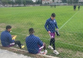 Gustavo, antes de iniciar el entrenamiento de este miércoles en el anexo.