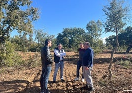 La visita institucional al alcornocal de Valdelosa.