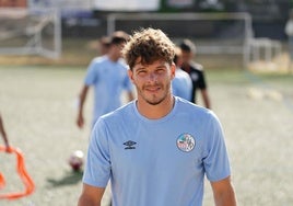 Antonio Amaro, durante un entrenamiento con elSalamanca UDS.