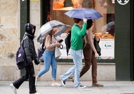 Imagen de un día lluvioso en la capital.