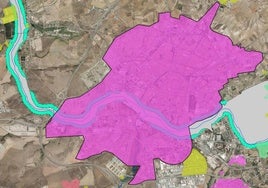 Mapa de zonas inundables del Tormes a su paso por Salamanca