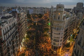 Imagen de la manifestación de este sábado en Valencia.