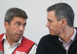 Mazón y Sánchez durante una reunión en el CECOPI de la Comunitat Valenciana.