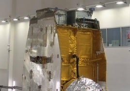 El satélite SpainSat NG I en las instalaciones de Airbus en Toulouse (Francia) |