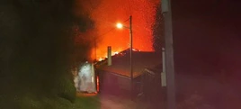 Incendio en la casa abandonada de Fuentes de Béjar.