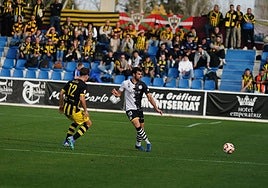 Carlos de la Nava, en el partido disputado entre Unionistas y el Barakaldo este sábado en el Reina Sofía.