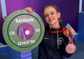 Marta García Rincón, hace unos días en Bahrein con su medalla de bronce en el Mundial absoluto.