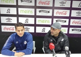 Ian Olivera y Jehu Chiapas en la rueda de prensa previa al duelo ante el Langreo.