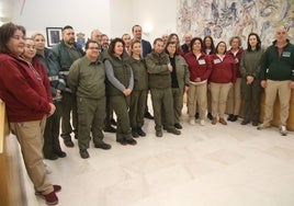 Los alumnos de Santa Marta de Tormes que han completado su formación junto a David Mingo y Eloy Ruiz.