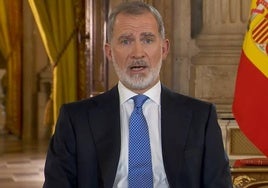 Felipe VI, durante su mensaje de Navidad.