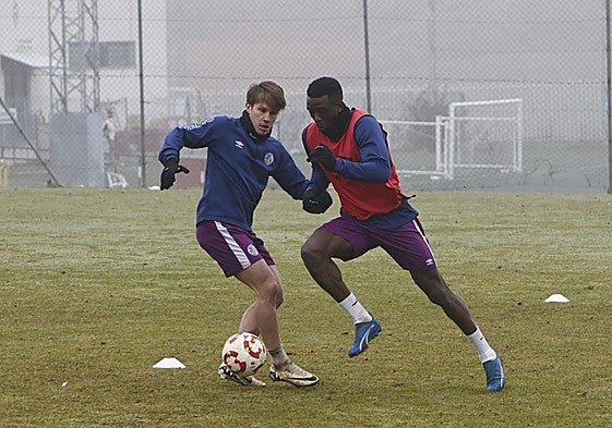 Cristeto y Emaná, en el entrenamiento del lunes en el anexo.