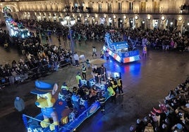 Llegada de las carrozas a la Plaza Mayor