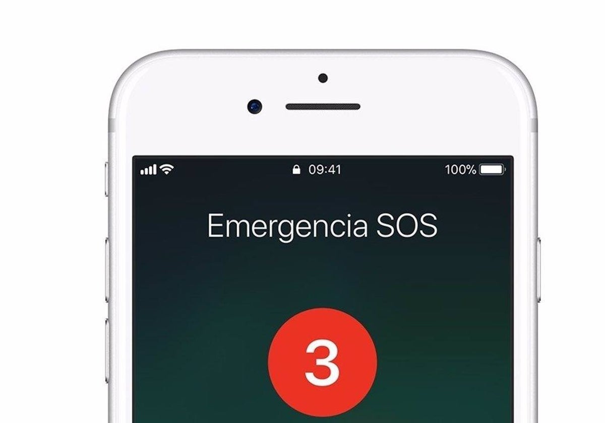 La cuenta atrás previa a la llamada de emergencia desde un iPhone.