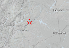 Epicentro del terremoto señalado con una estrella en el mapa elaborado por el IGN.