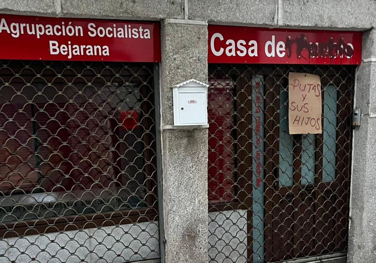 Imagen de la sede del PSOE de Béjar este jueves