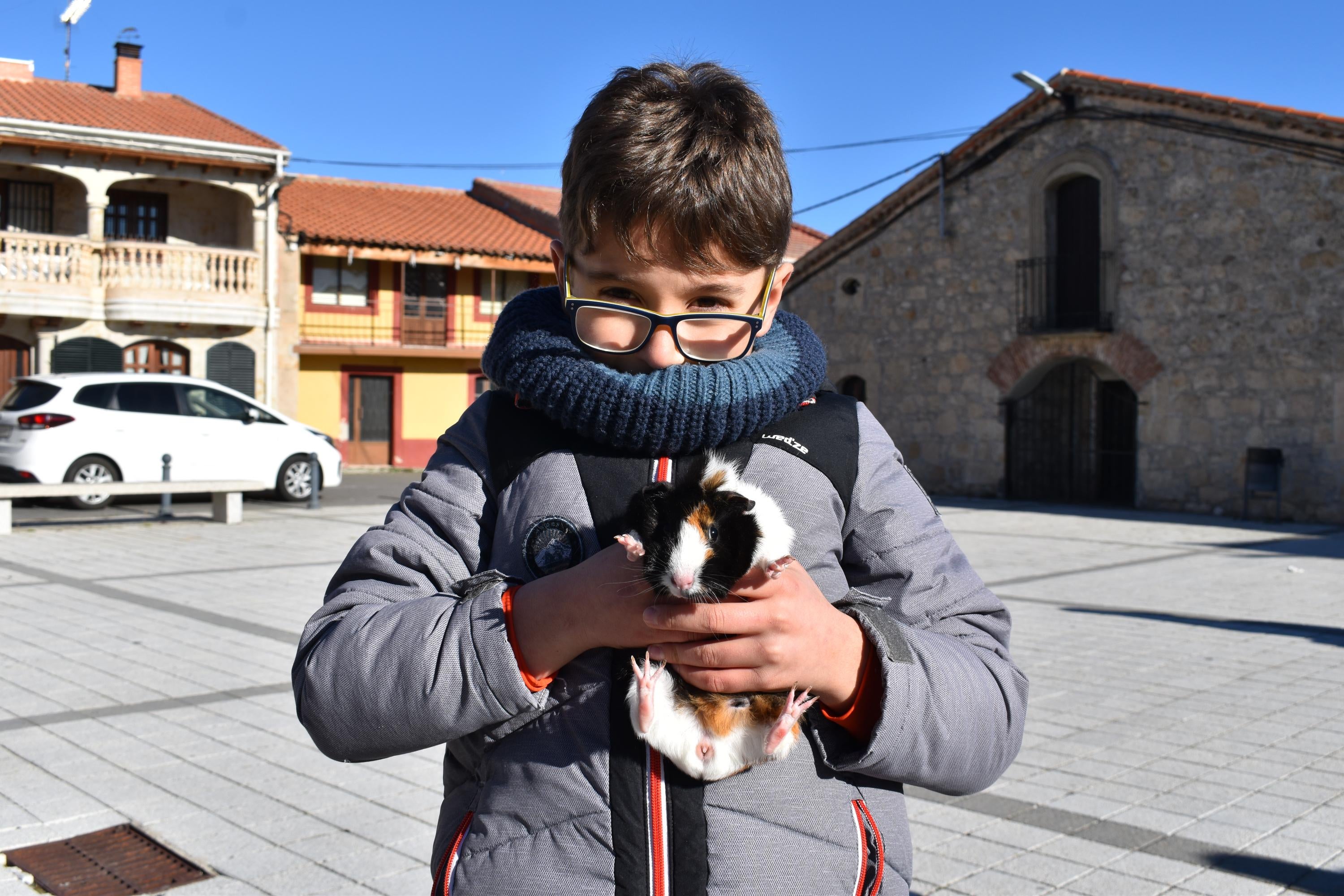 Gallos, tortugas, agapornis y una cobaya reciben la bendición de San Antón en Calzada de Valdunciel