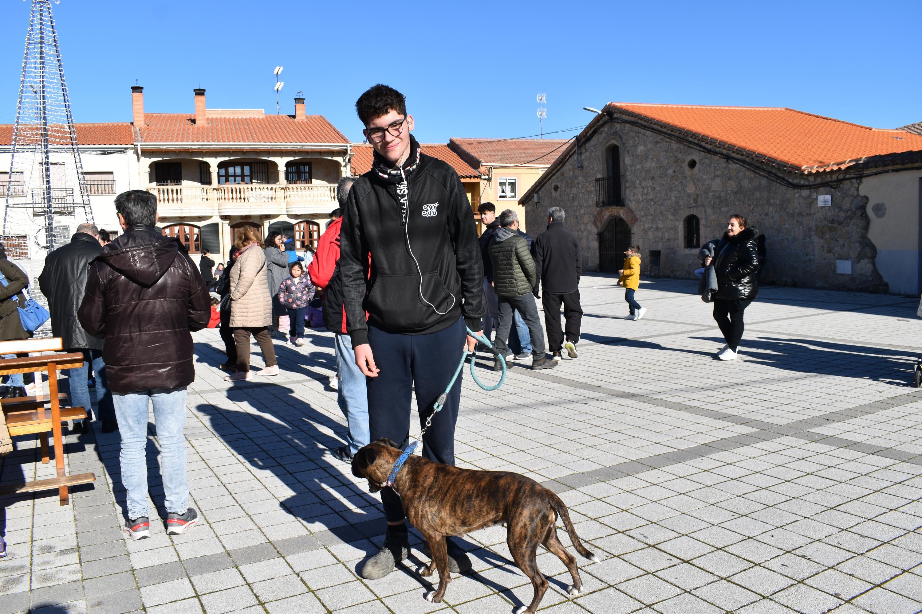 Gallos, tortugas, agapornis y una cobaya reciben la bendición de San Antón en Calzada de Valdunciel