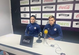 Berardozzi y Ángel García, en la sala de prensa del Helmántico.