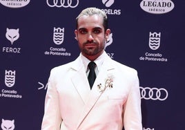 El actor Xoán Fórneas posa en la alfombra roja.