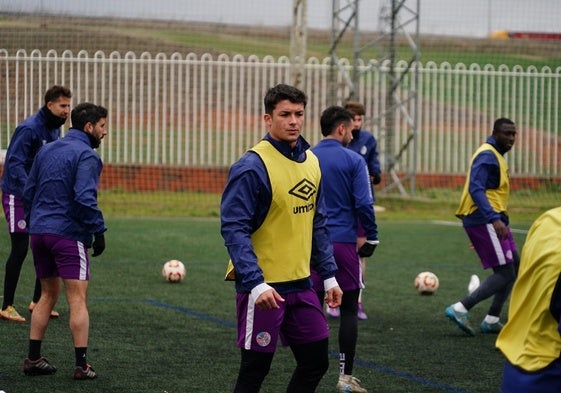 Rubén Cantero, durante el entrenamiento.