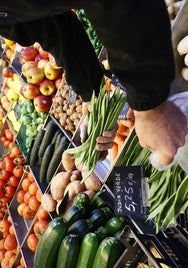 La judía verde en un puesto de alimentación salmantino.