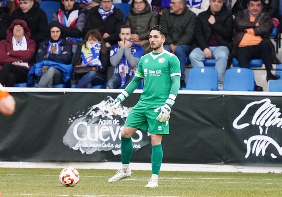 Iván Martínez, en el partido contra la SD Ponferradina el pasado domingo.