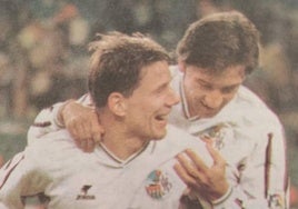 Imagen de la victoria conseguida por la Unión Deportiva Salamanca ante el Tenerife en el 2000.