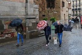 Salamanca en un día de lluvia.