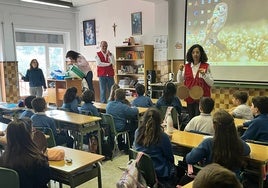 Alumnos del colegio Nuestra Señora del Castañar en la primera sesión del proyecto.