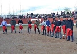 Los semifinalistas del Bolsín antes del tentadero.