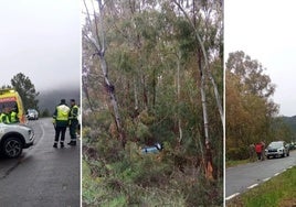 Imágenes del accidente mortal registrado en marzo de 2024 en la carretera DSA-355, en Garcibuey.