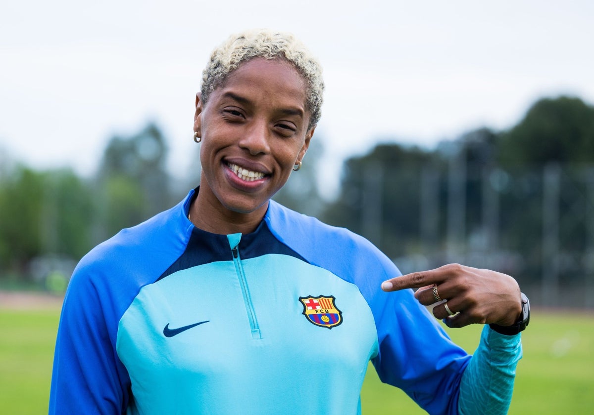 Yulimar Rojas, con el uniforme del FC Barcelona.