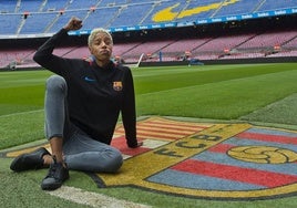 La saltadora Yulimar Rojas en el antiguo Spotify Camp Nou.