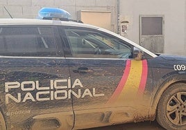 Un coche de la Policía Nacional, en Castellón.