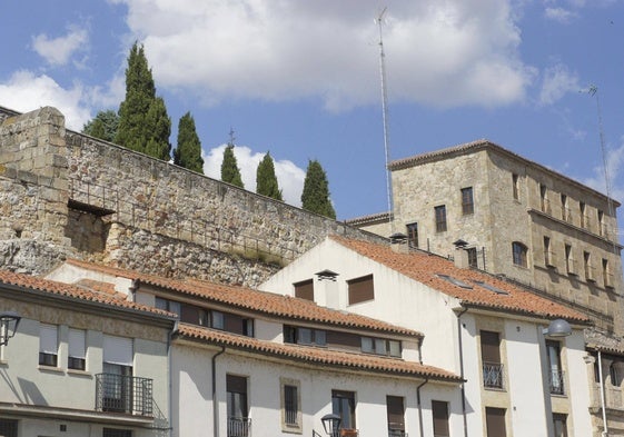 Vista de la muralla del Jardín de la Merced.