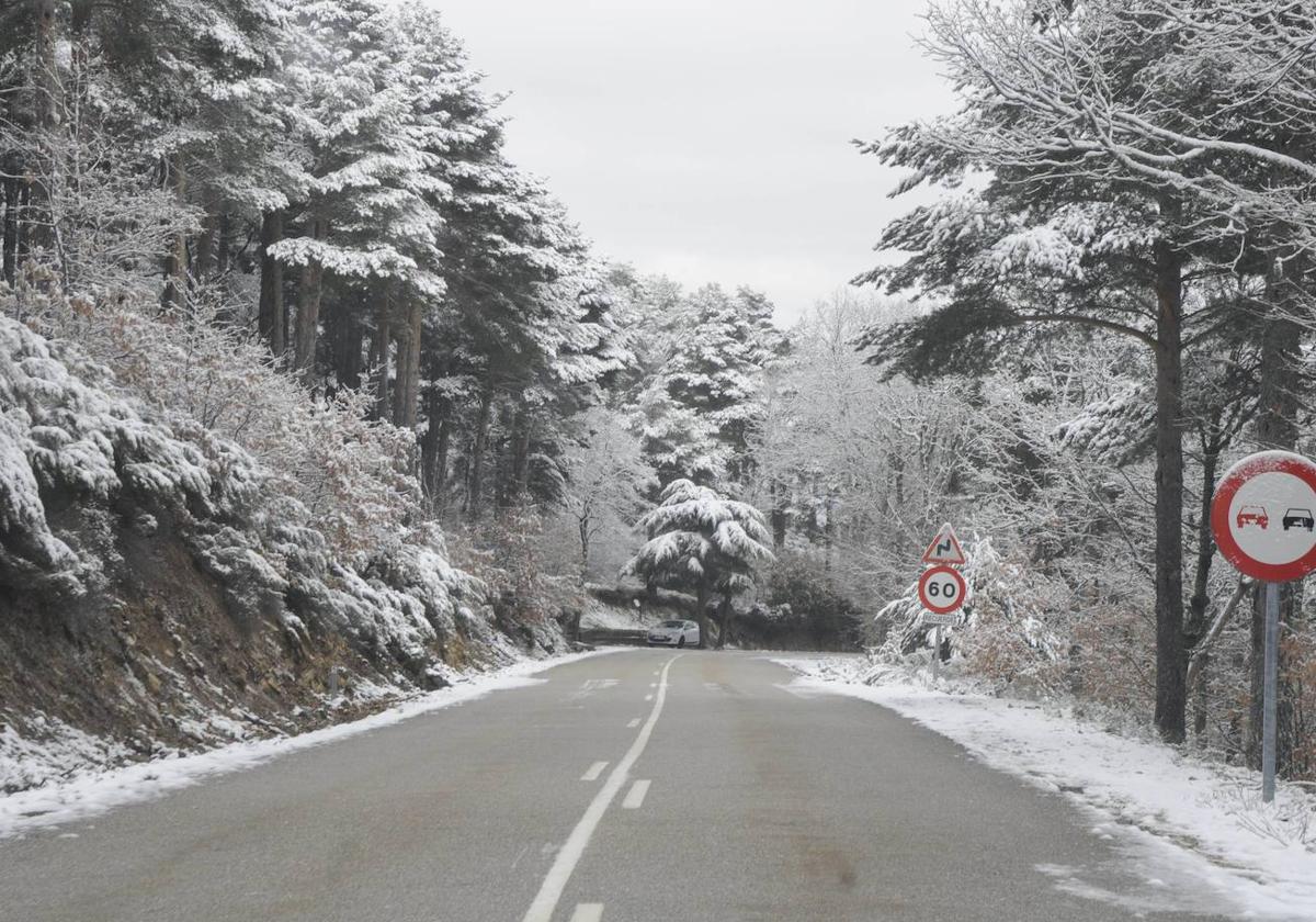 Imagen de una nevada caída a la altura de la Peña de Francia.