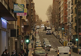 Imagen de un episodio de partículas de polvo africano en Salamanca.