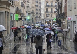 Un día de lluvia en las calles de Salamanca.