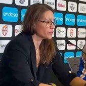 Anna Montañana, en la rueda de prensa ofrecida por los entrenadores y las jugadoras después de la final de la Copa de la Reina.
